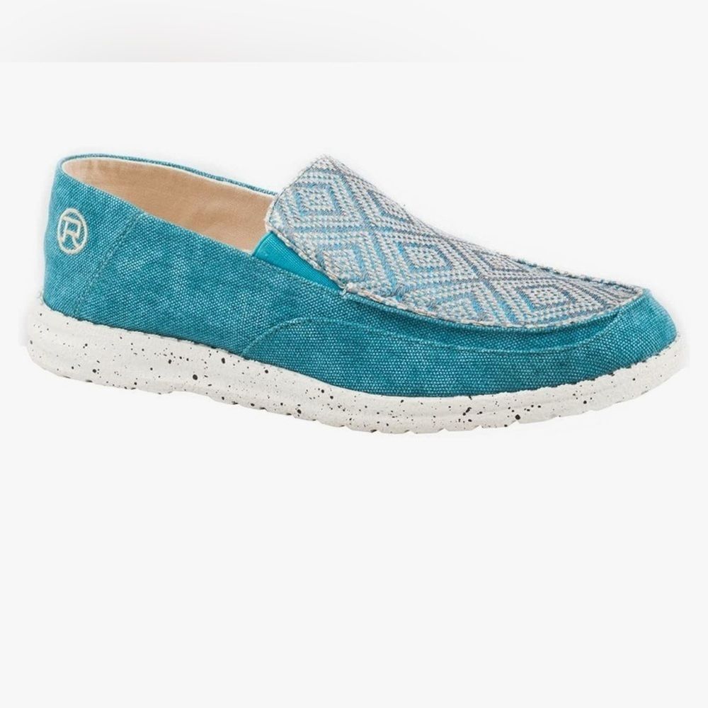 ROPER Hang Loose casual sneakers memory foam slip-on shoes blue aqua sz 11 EUC
